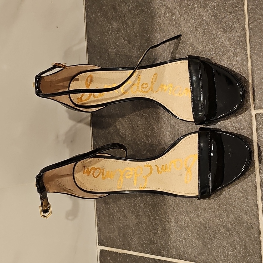 Sam Edelman Patti Black Patent Leather Heels